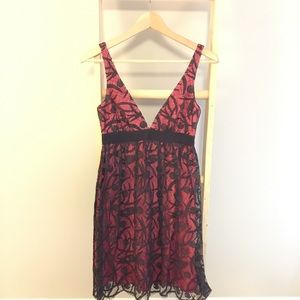Milly Brown and Coral Lace Dress
